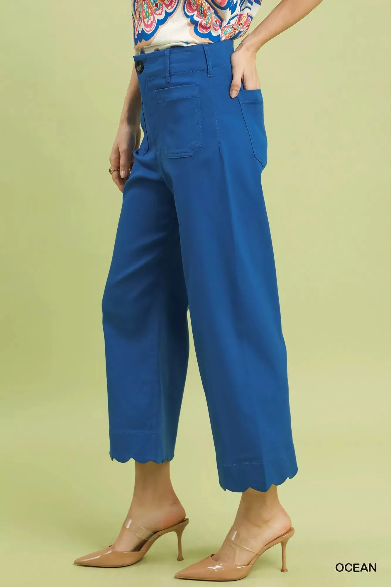 Umgee Scallop Hem Wide Leg Pants sold by Charming Charlie product image thumbnail 2