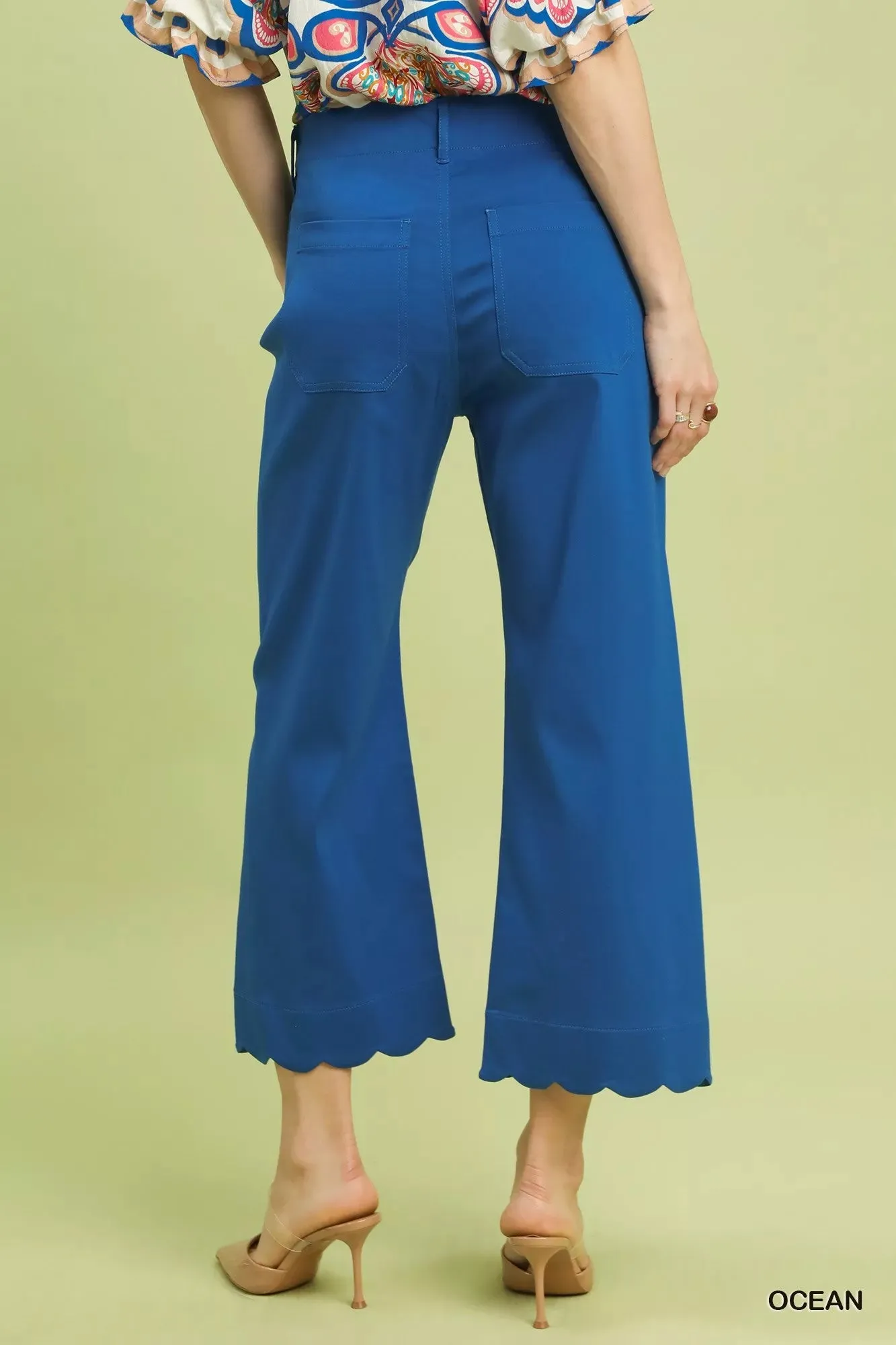 Umgee Scallop Hem Wide Leg Pants sold by Charming Charlie product image thumbnail 3