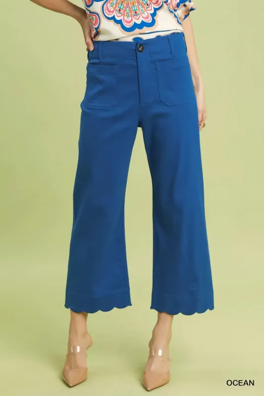Umgee Scallop Hem Wide Leg Pants sold by Charming Charlie