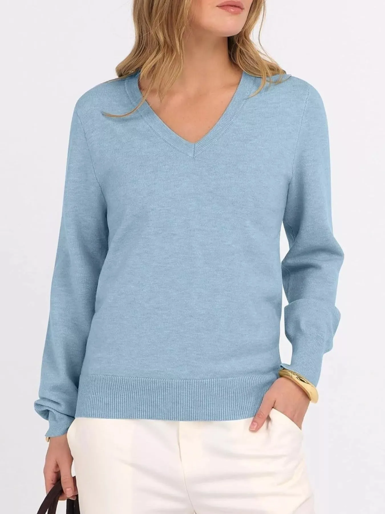 Classic V-Neck Long Sleeve Sweater sold by Charming Charlie product image thumbnail 3