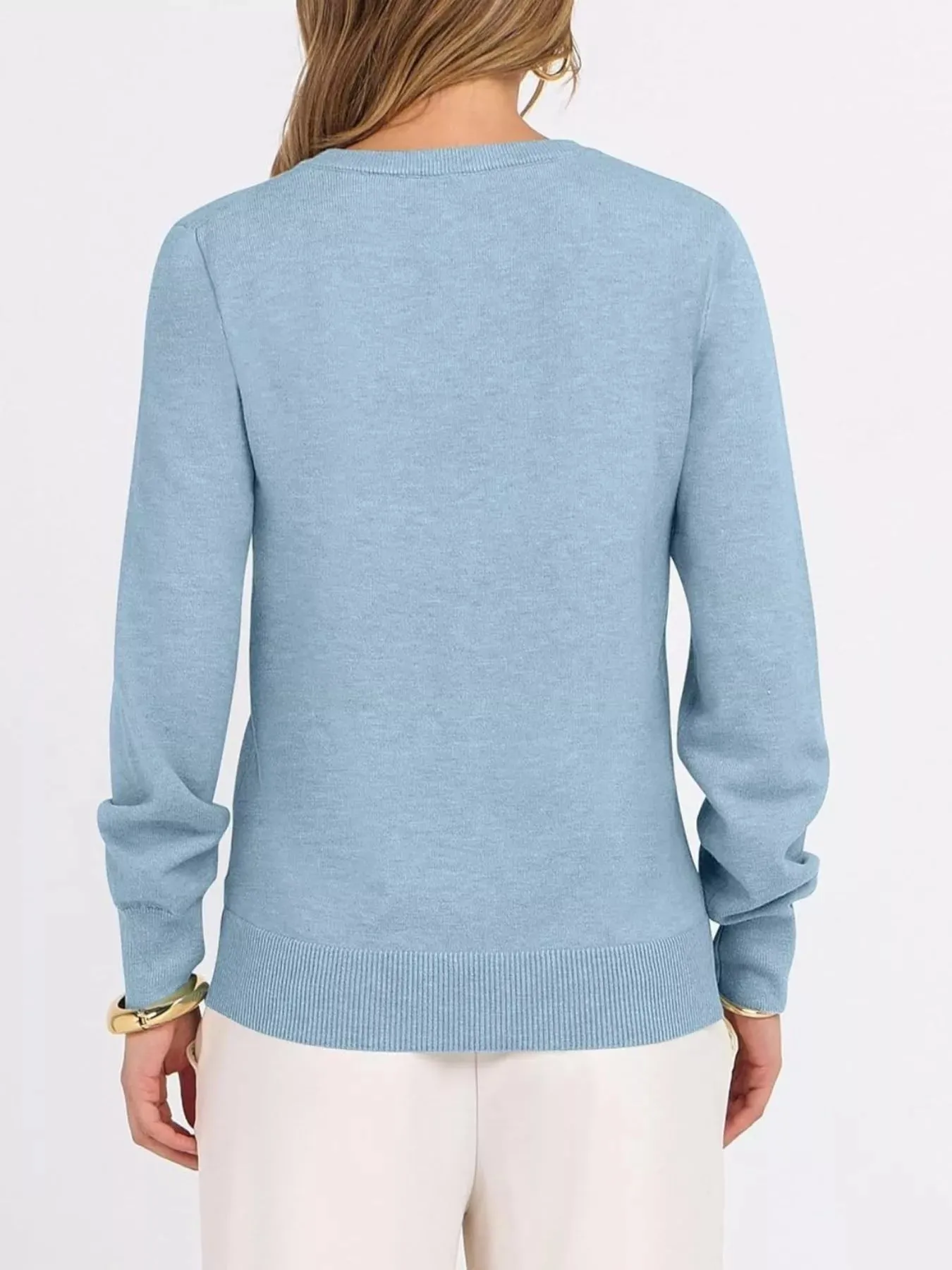 Classic V-Neck Long Sleeve Sweater sold by Charming Charlie product image thumbnail 4