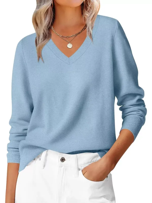Classic V-Neck Long Sleeve Sweater sold by Charming Charlie