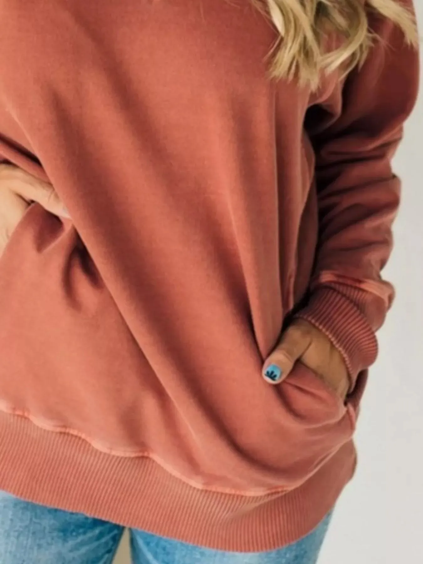 Full Size Crew Neck Raglan Sleeve Sweatshirt Plus Size sold by Charming Charlie product image thumbnail 3