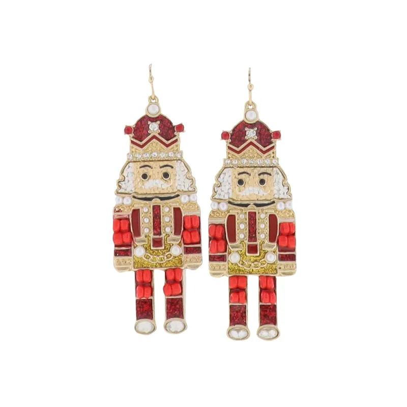 Nutcracker Earring - Red & Gold with Crystals sold by Charming Charlie
