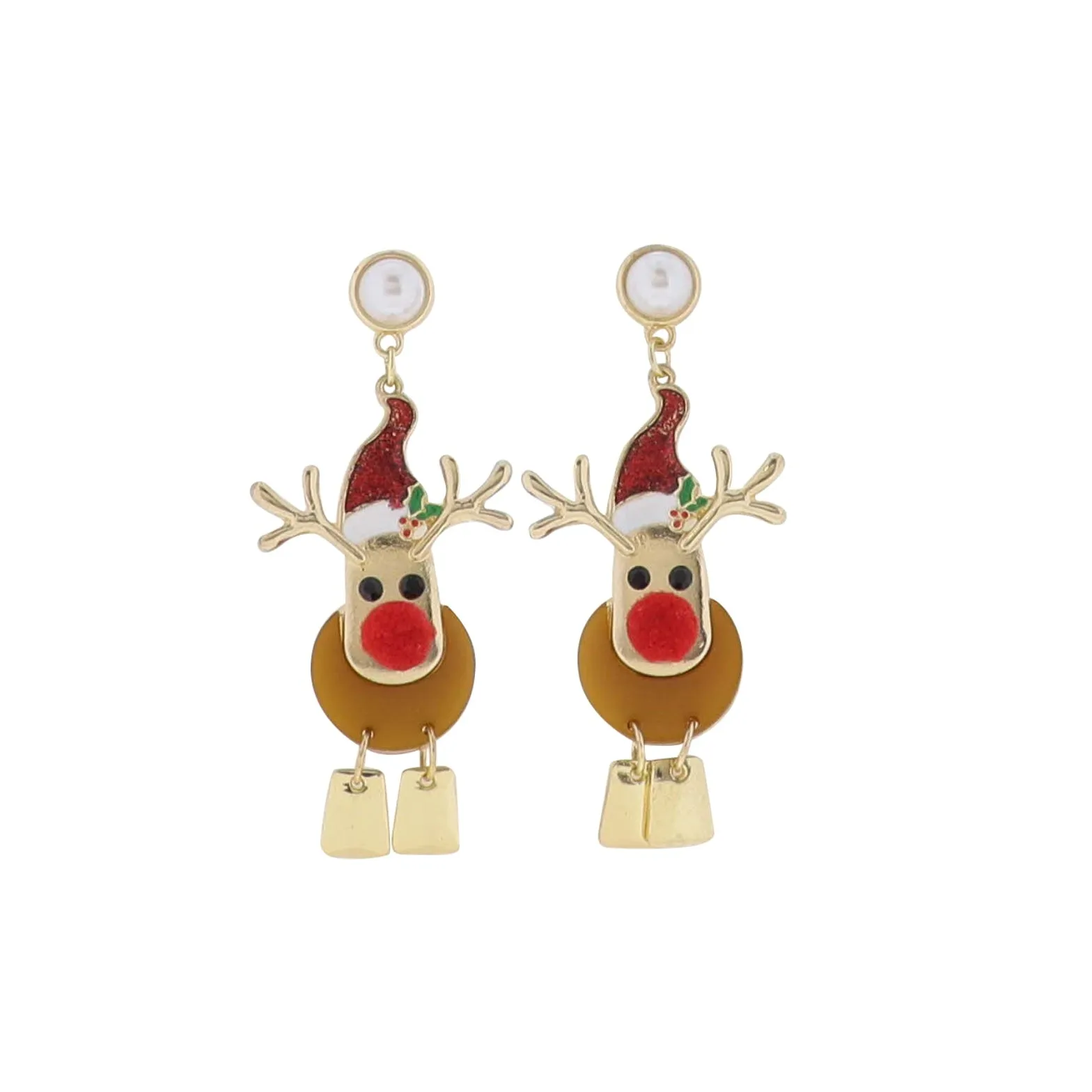 Red Nose Reindeer Earring with Pearl sold by Charming Charlie