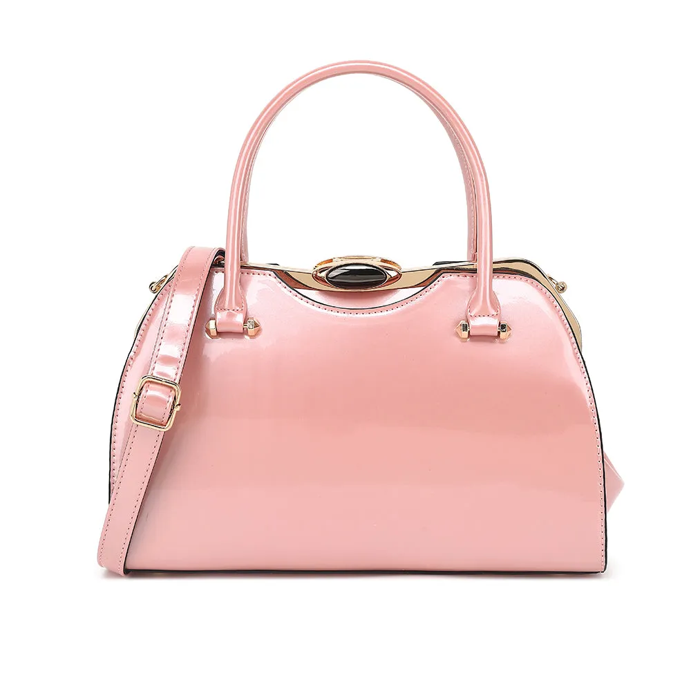 Patent Leather Frame Satchel sold by Charming Charlie