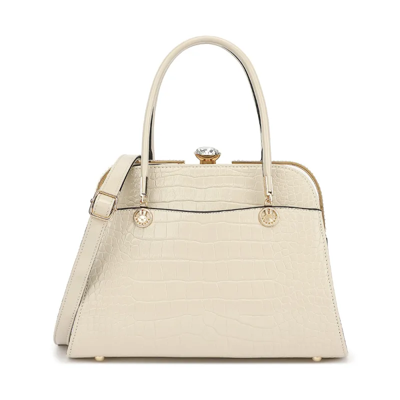 Croco Patent Leather Frame Satchel made by Charming Charlie