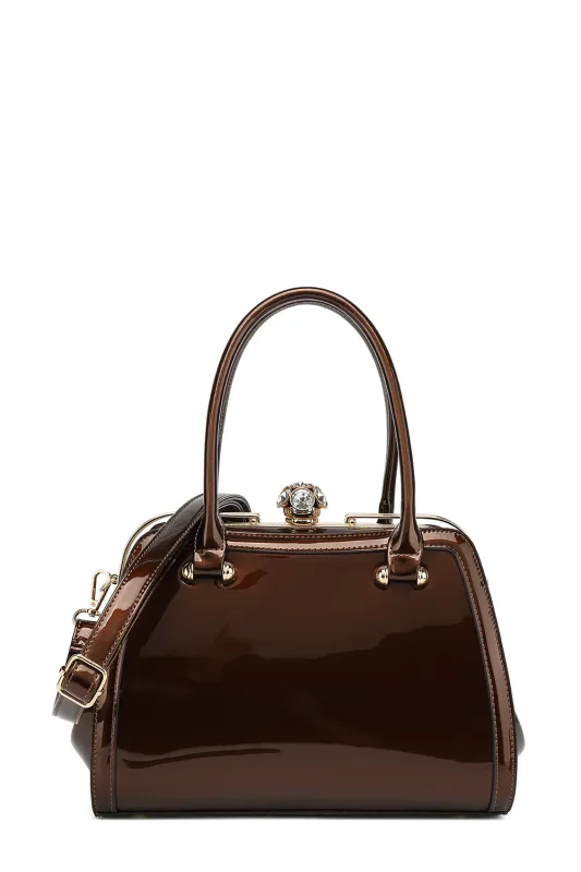 Frame Satchel Patent Leather made by Charming Charlie