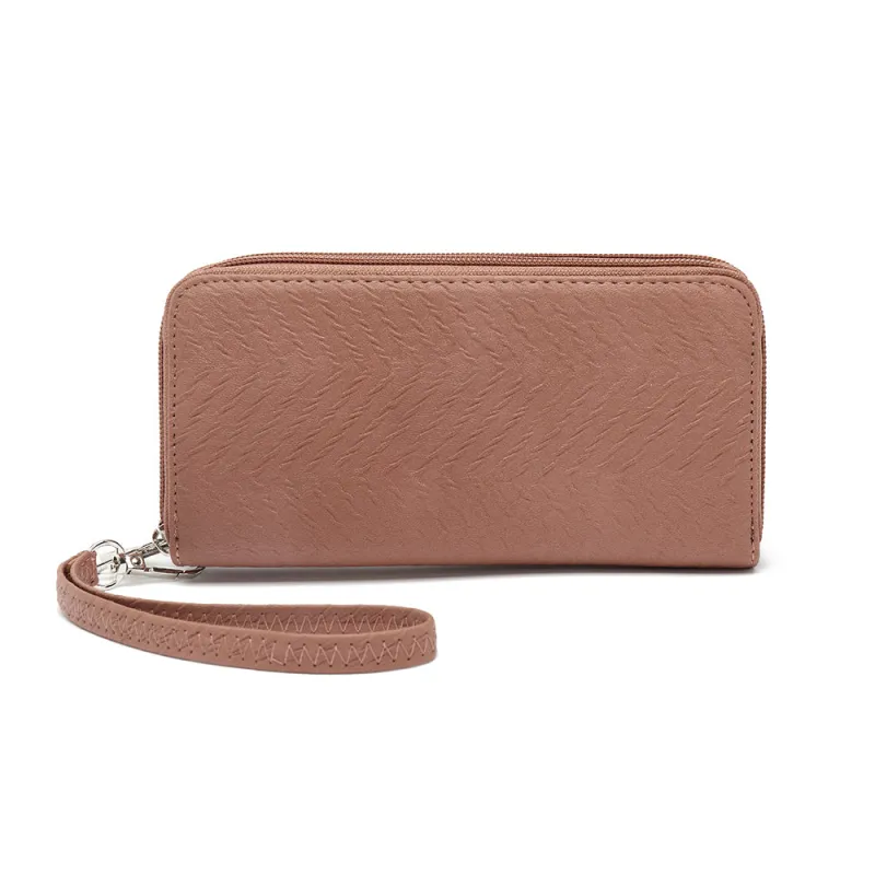 Double Zip Around Wallet with Wristlet Strap made by Charming Charlie