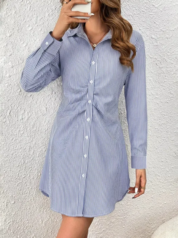 Striped Button-Up Shirt Dress sold by Charming Charlie