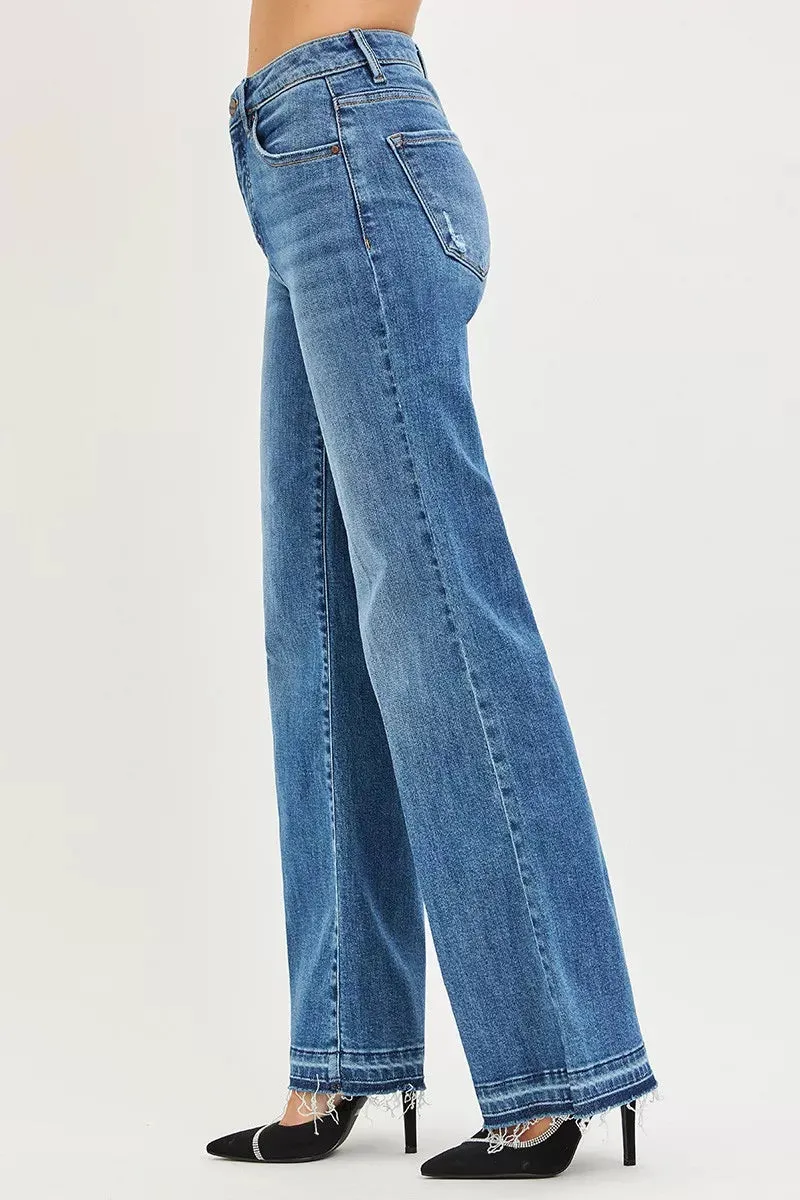 RISEN High Rise Wide Leg Jeans With Released Hem sold by Charming Charlie product image thumbnail 4