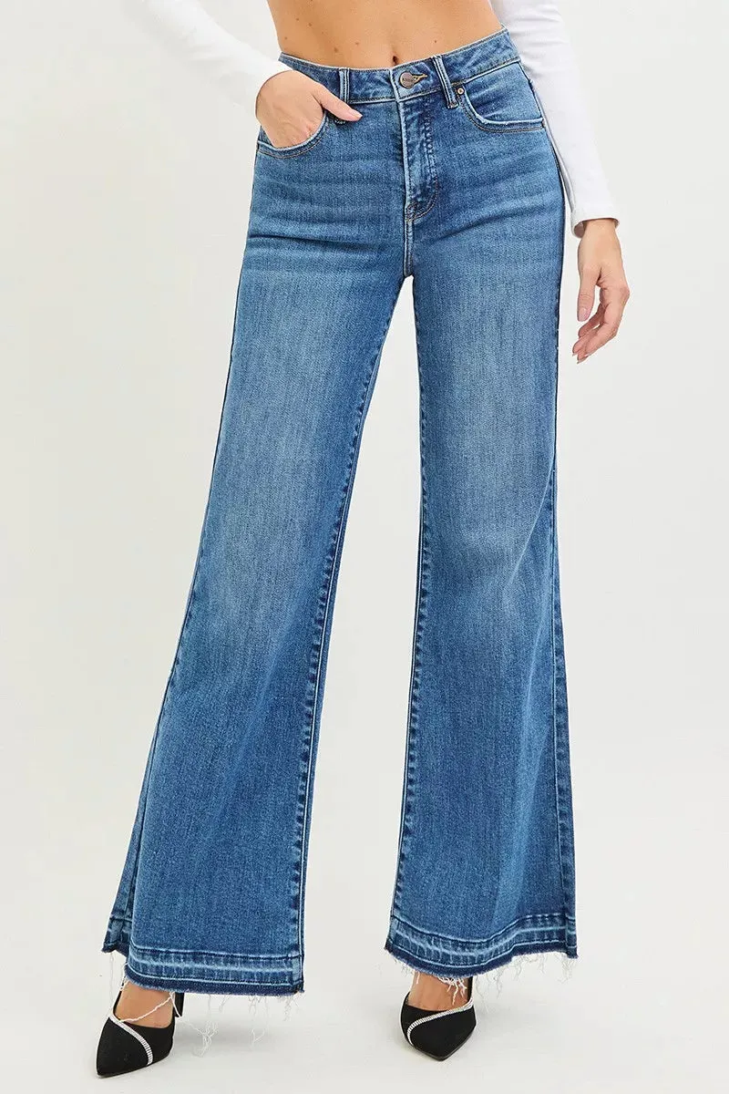 RISEN High Rise Wide Leg Jeans With Released Hem sold by Charming Charlie product image thumbnail 2