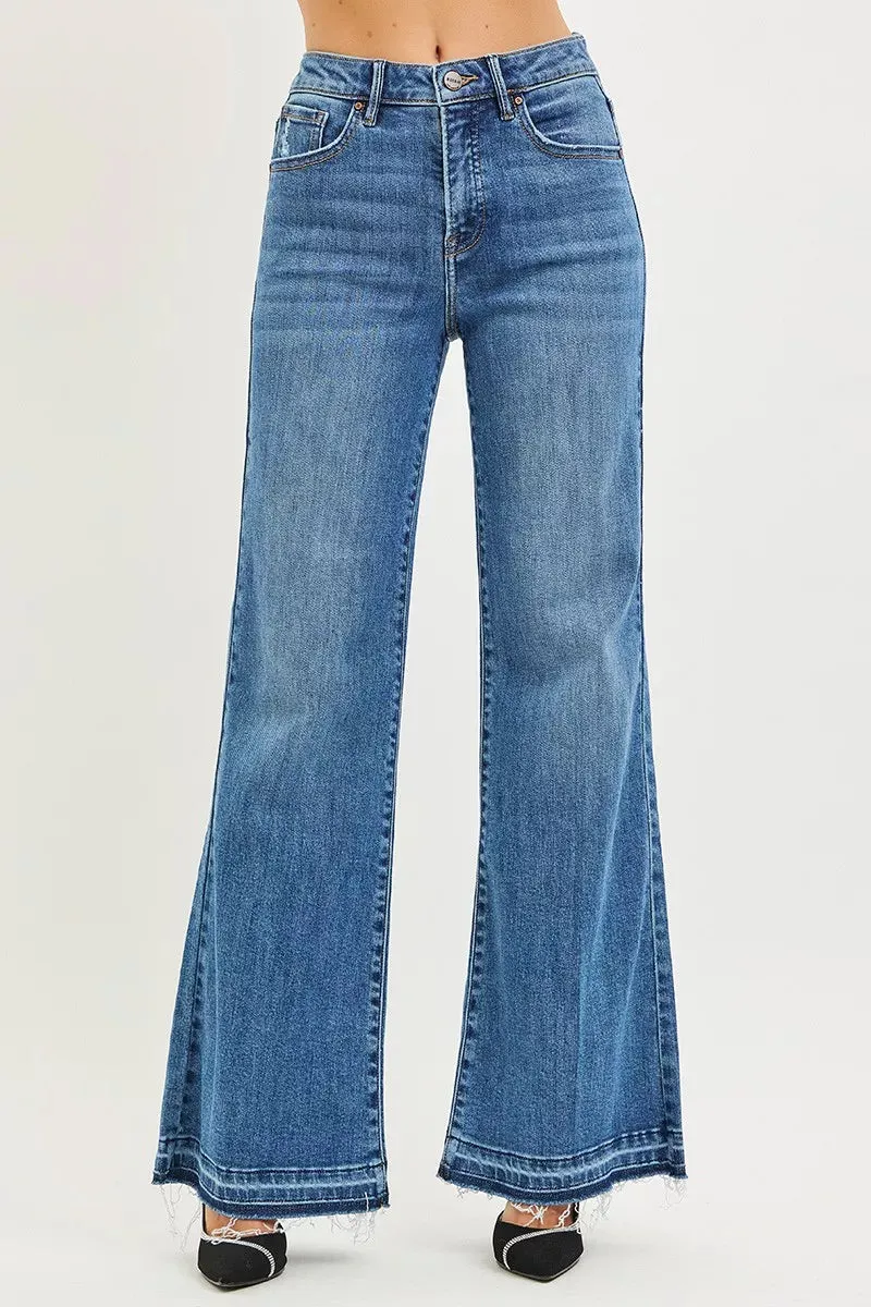 RISEN High Rise Wide Leg Jeans With Released Hem sold by Charming Charlie product image thumbnail 3