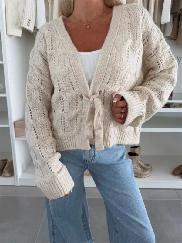 Tie-Front Openwork Cardigan sold by Charming Charlie