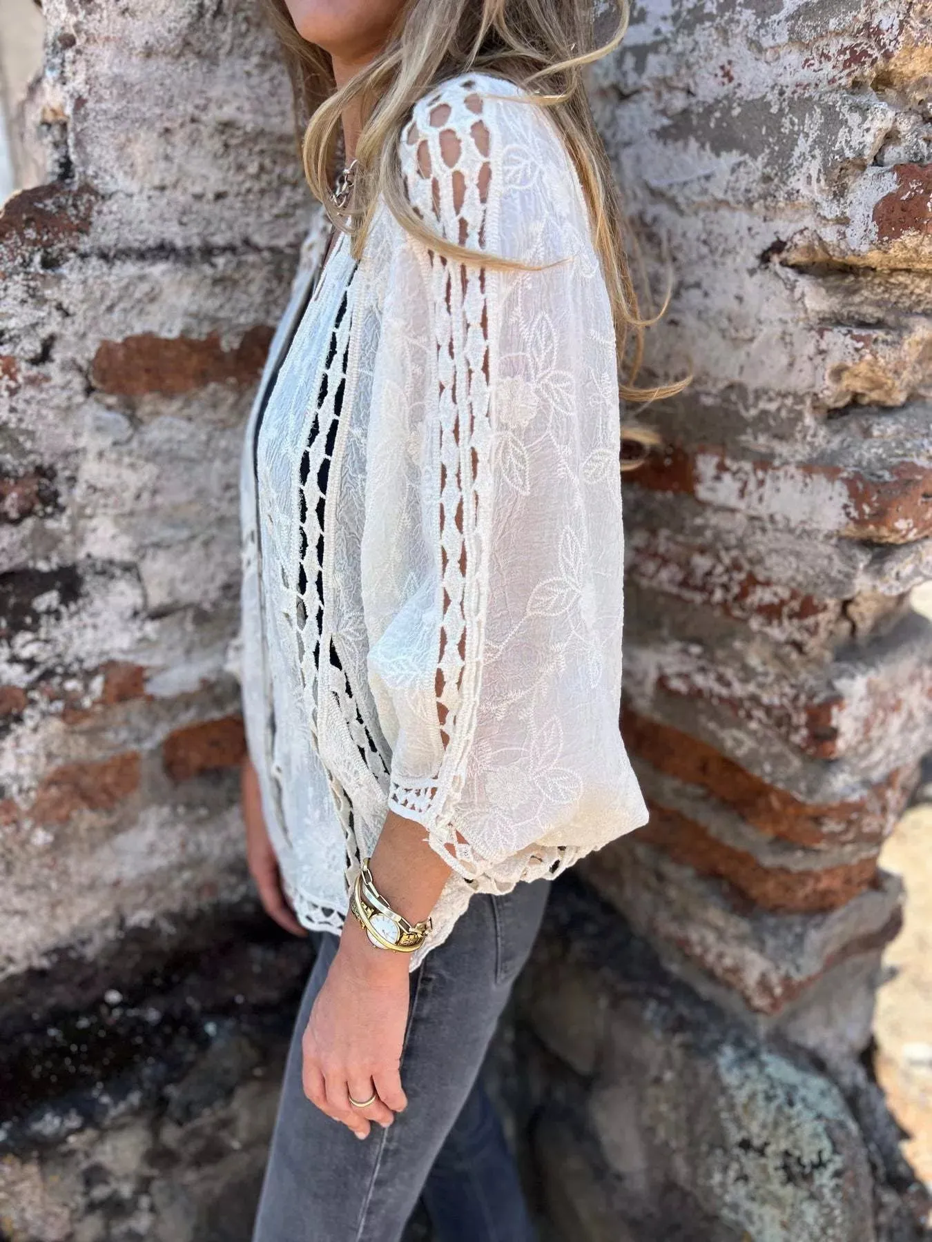 Full Size Embroidered Open Front Cardigan Plus Size sold by Charming Charlie product image thumbnail 2