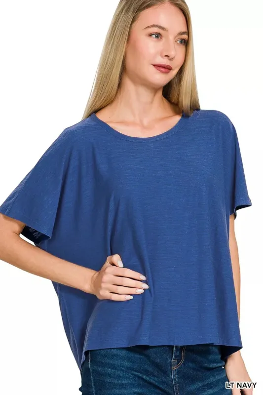 Zenana Round Neck Short Sleeve T-Shirt sold by Charming Charlie