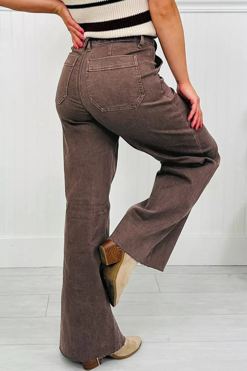 Vintage Wash Wide Leg Jeans sold by Charming Charlie product image thumbnail 3