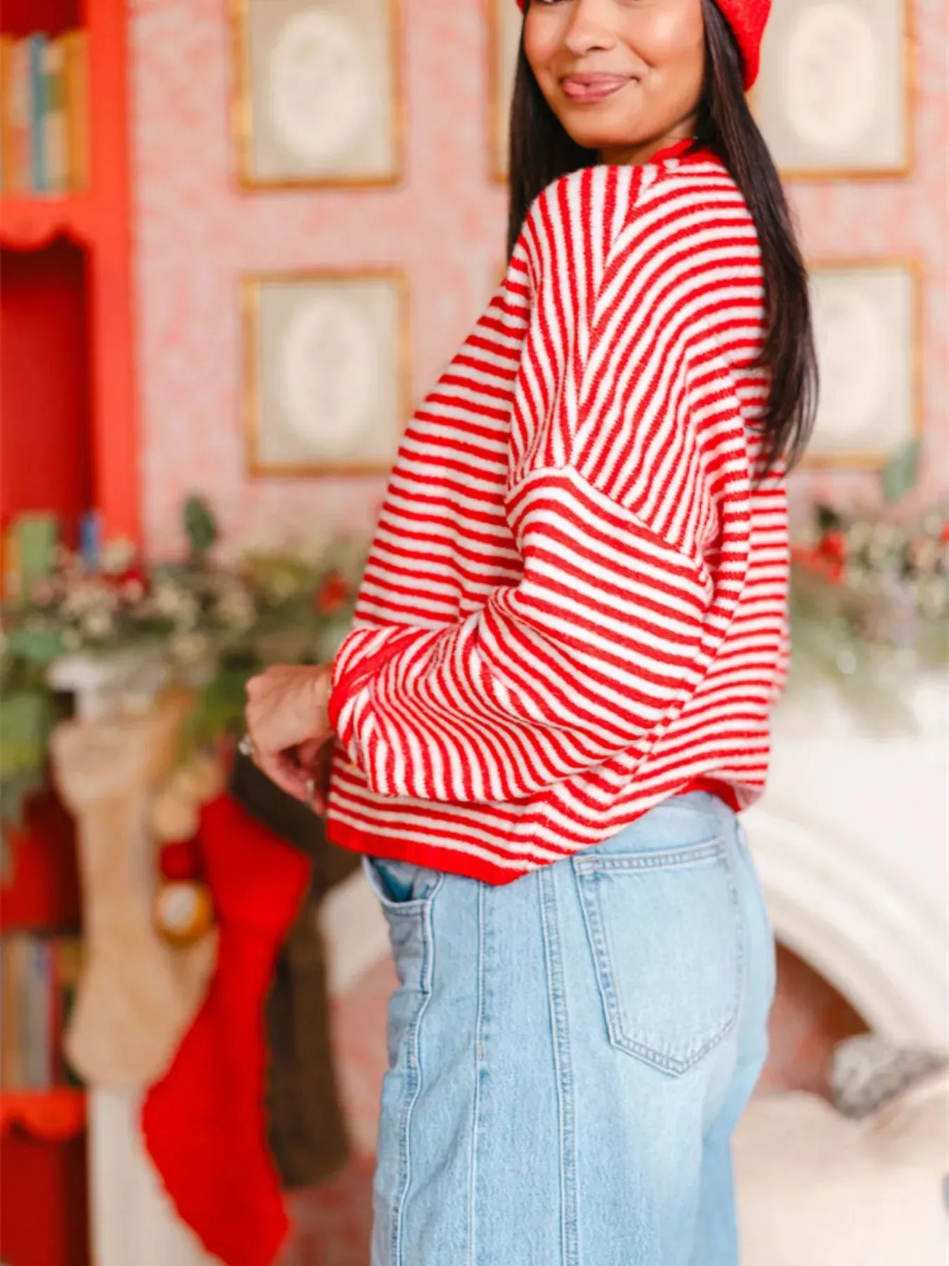 Striped Button-Down Knit Cardigan sold by Charming Charlie product image thumbnail 5