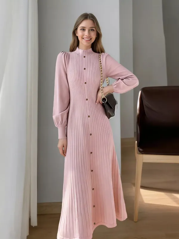 Ribbed Knit Mock Neck Midi Dress sold by Charming Charlie