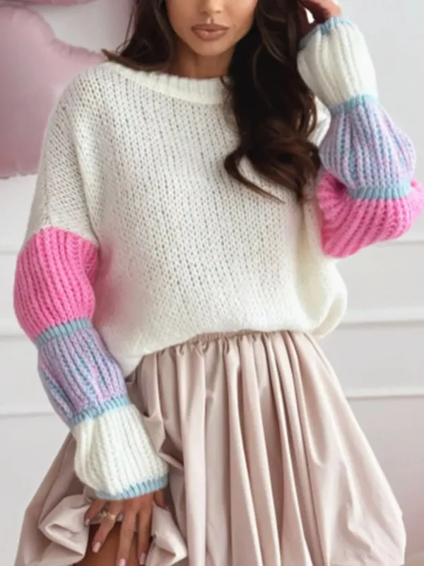Color Block Round Neck Sweater sold by Charming Charlie