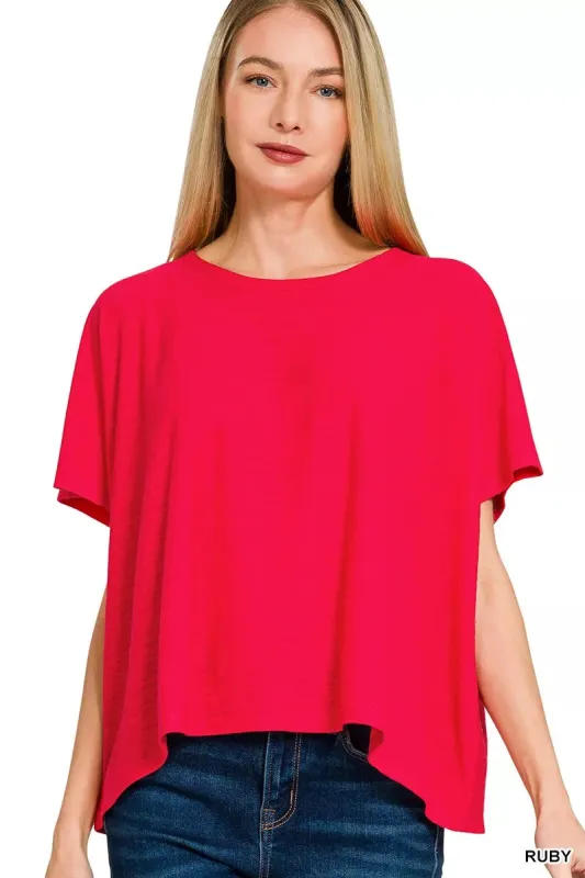 Zenana Round Neck Short Sleeve T-Shirt sold by Charming Charlie
