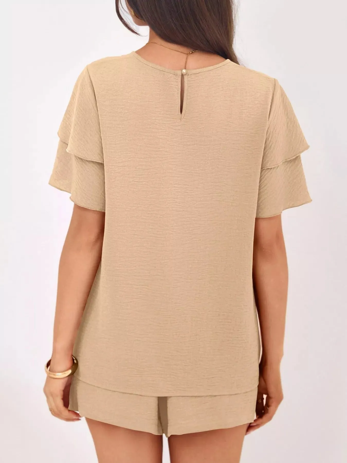 Ruffle Sleeve Top and Shorts Two-Piece Set sold by Charming Charlie product image thumbnail 5