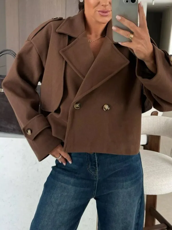 Double-Breasted Cropped Outerwear sold by Charming Charlie