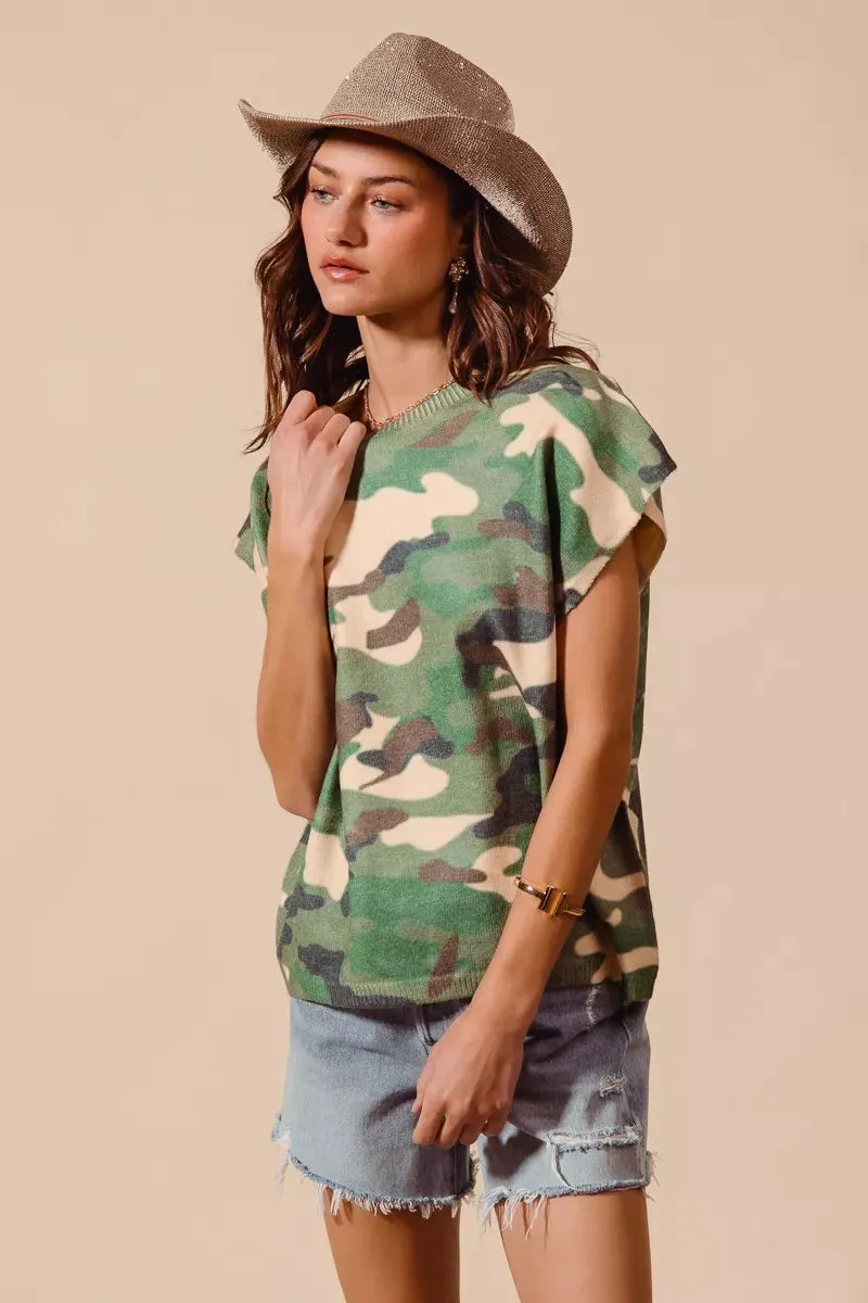 SO ME Camouflage Print Dolman Soft Sweater Top sold by Charming Charlie product image thumbnail 5