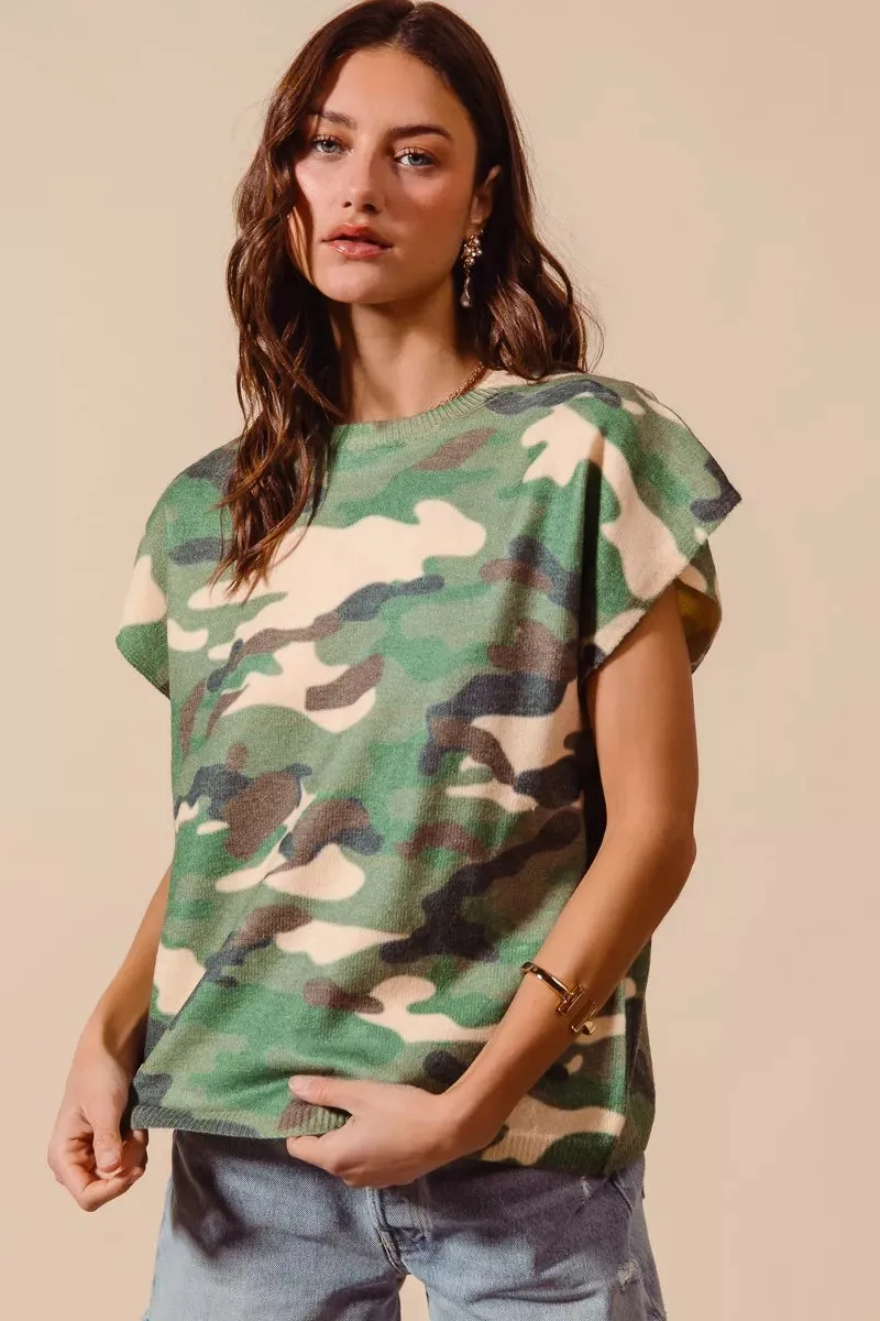 SO ME Camouflage Print Dolman Soft Sweater Top sold by Charming Charlie product image thumbnail 3