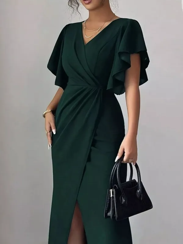 Surplice Flutter Sleeve Maxi Dress sold by Charming Charlie