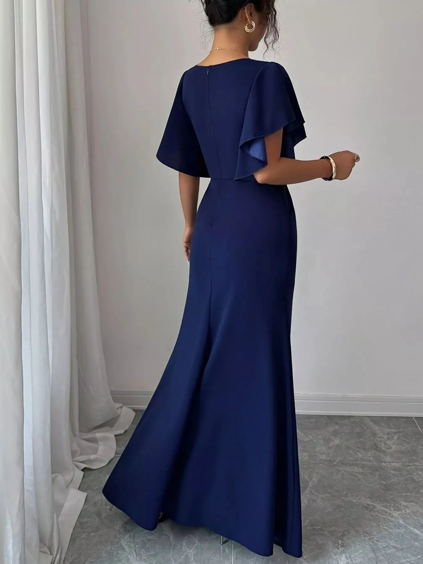 Surplice Flutter Sleeve Maxi Dress sold by Charming Charlie product image thumbnail 5