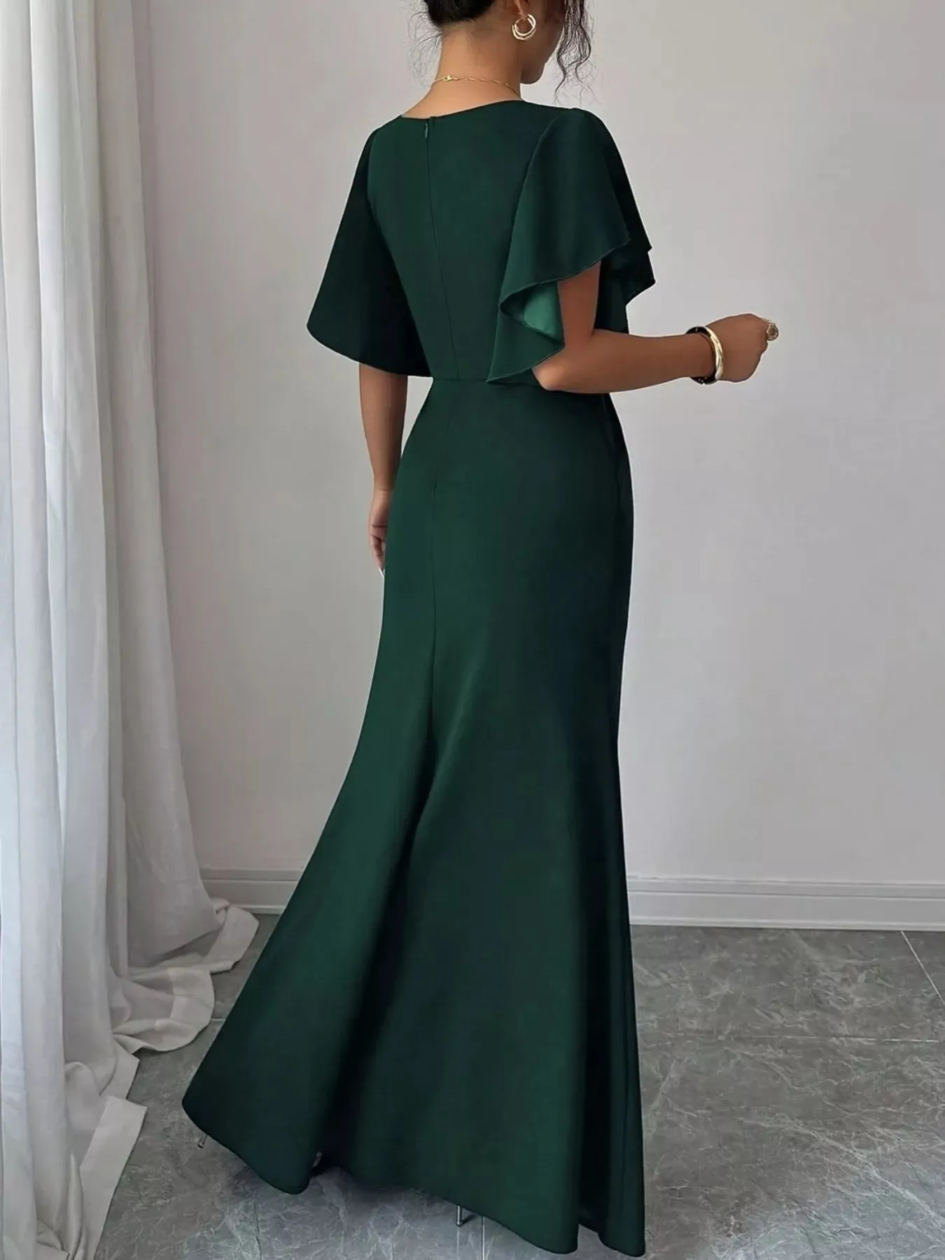 Surplice Flutter Sleeve Maxi Dress sold by Charming Charlie product image thumbnail 2