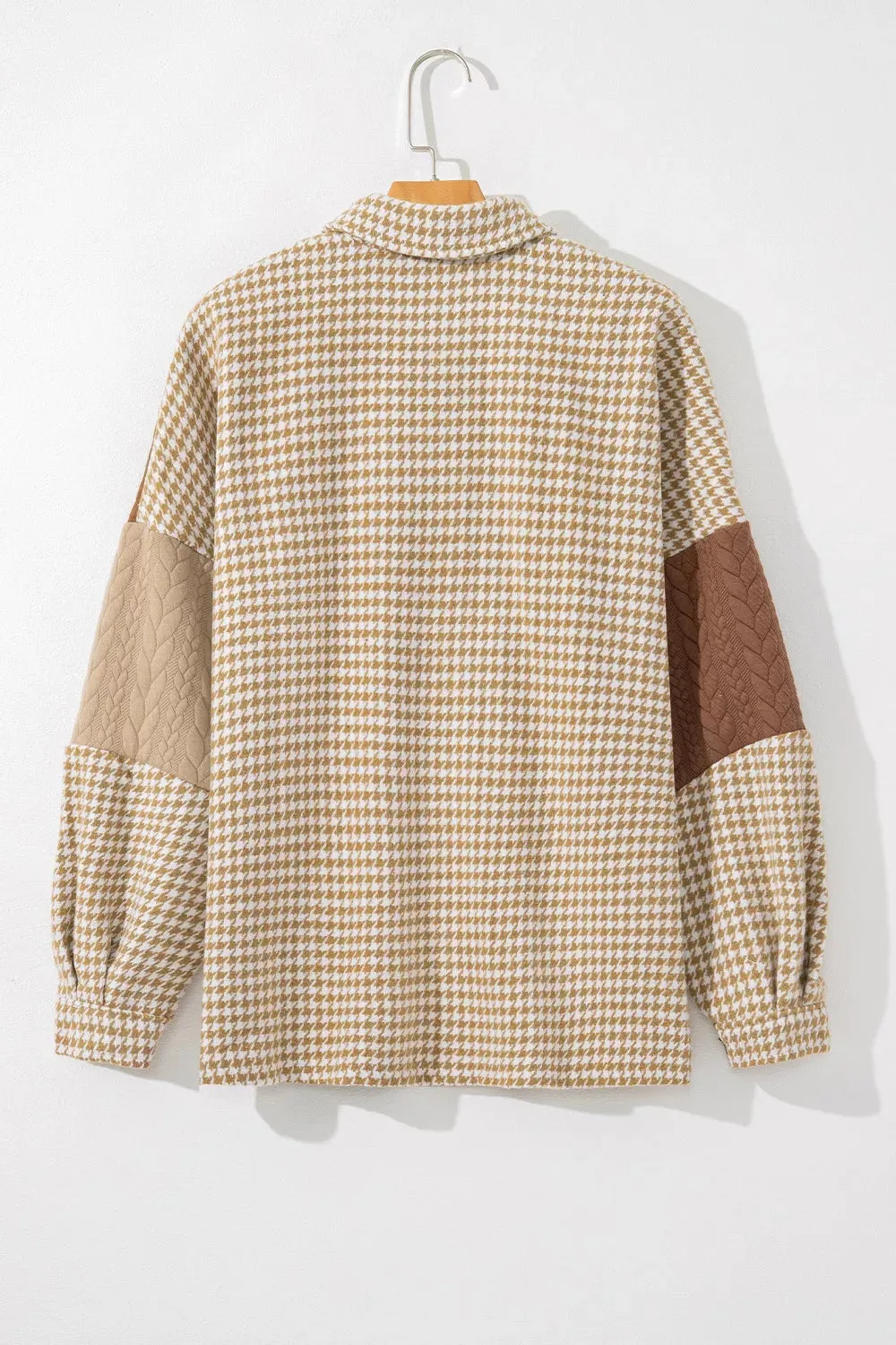 Button Down Houndstooth Color Block Shacket sold by Charming Charlie product image thumbnail 4