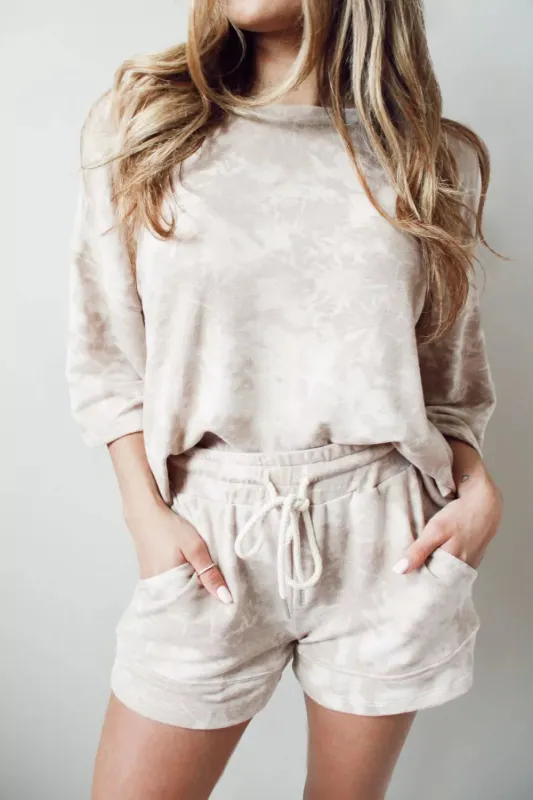 Relaxed Fit Tie-Dye Top and Shorts Set sold by Charming Charlie