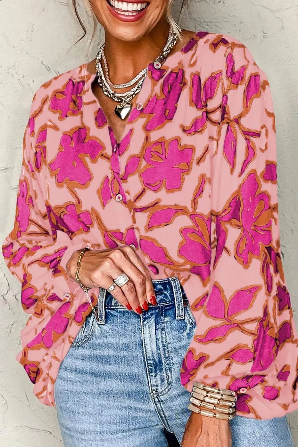 Printed Button Up Shirt sold by Charming Charlie product image thumbnail 3