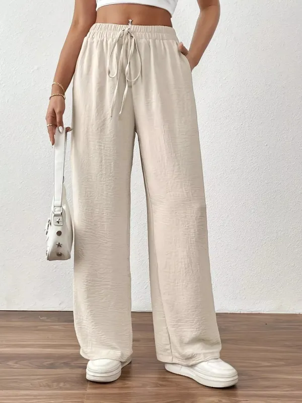 Casual Drawstring Wide Leg Pants sold by Charming Charlie