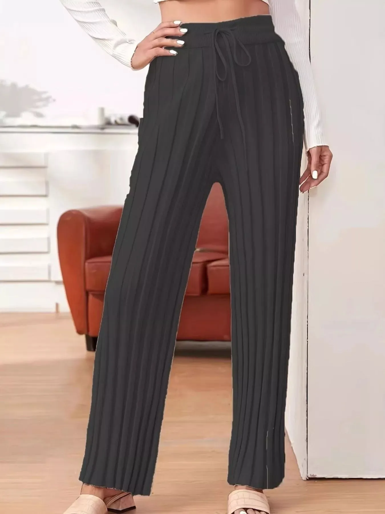 Plus Size Pleated Drawstring Waist Pants sold by Charming Charlie product image thumbnail 4