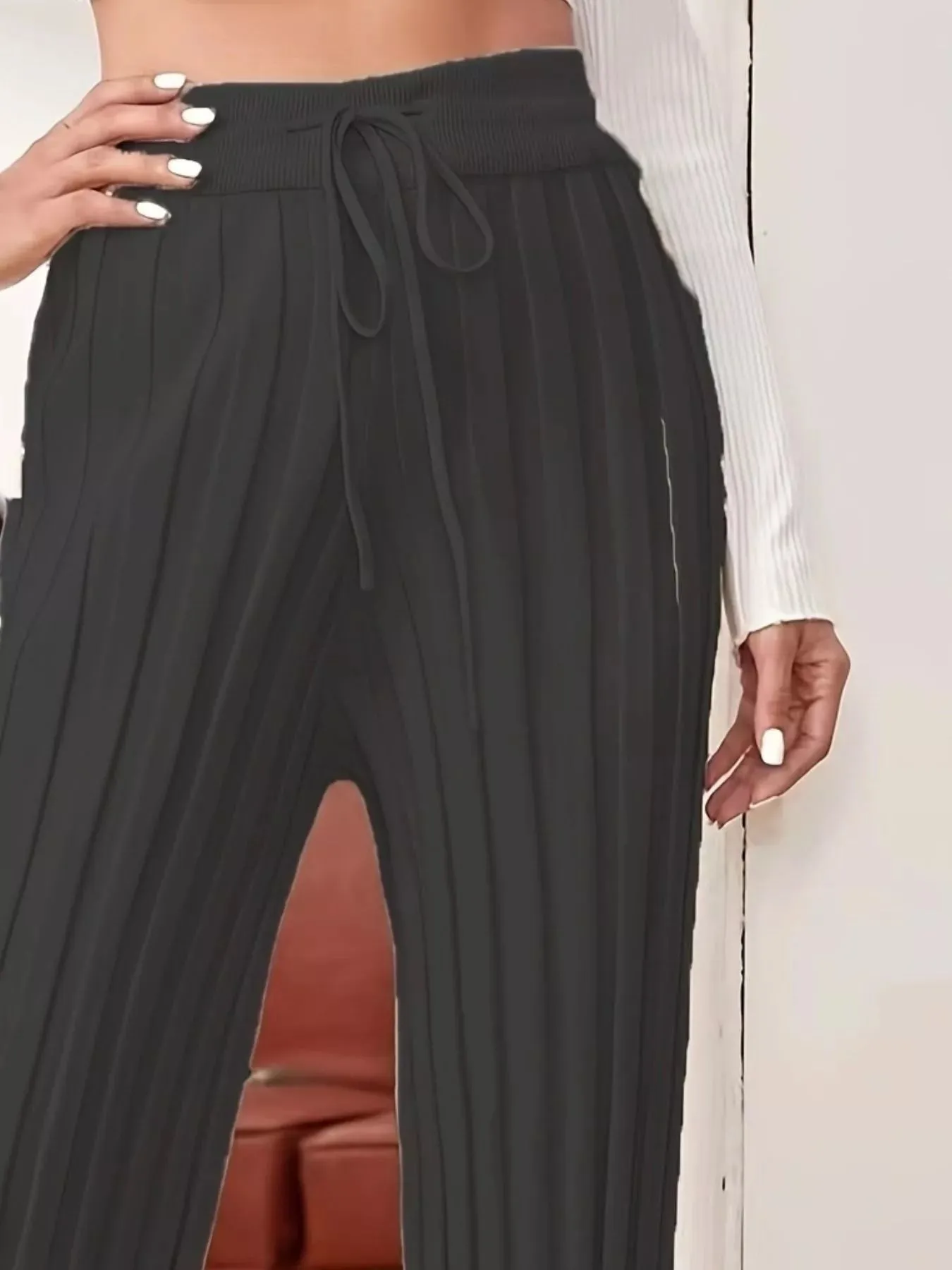 Plus Size Pleated Drawstring Waist Pants sold by Charming Charlie product image thumbnail 5