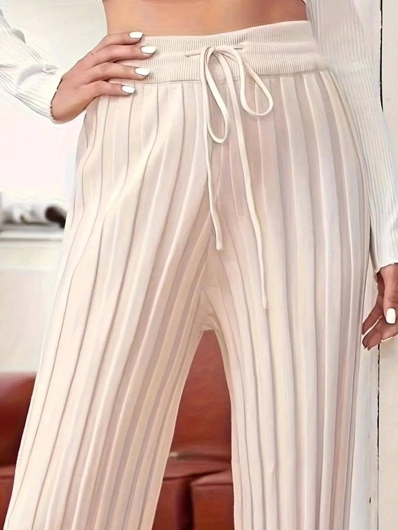 Plus Size Pleated Drawstring Waist Pants sold by Charming Charlie product image thumbnail 2