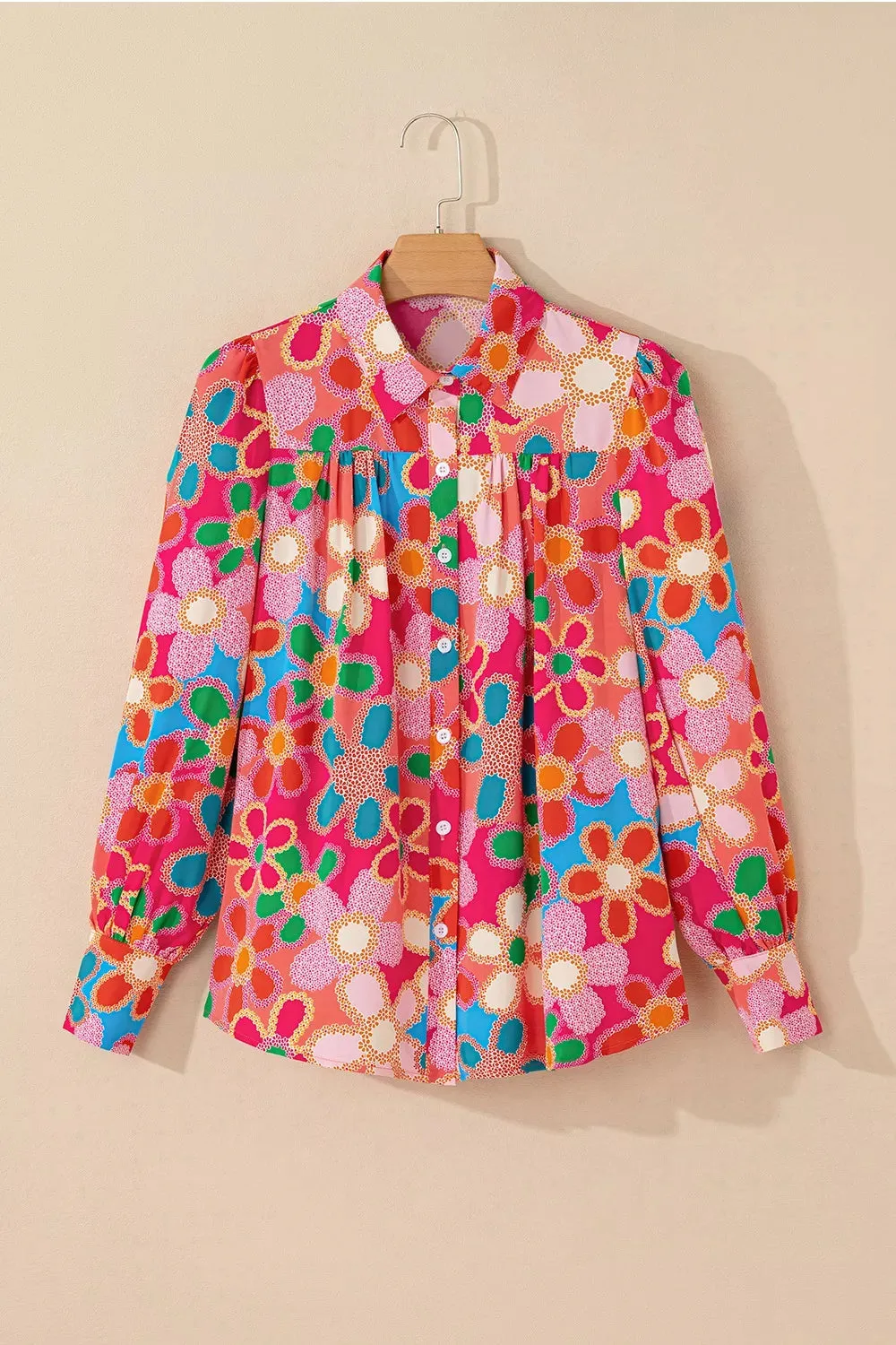 Vibrant Floral Print Long Sleeve Shirt sold by Charming Charlie product image thumbnail 3