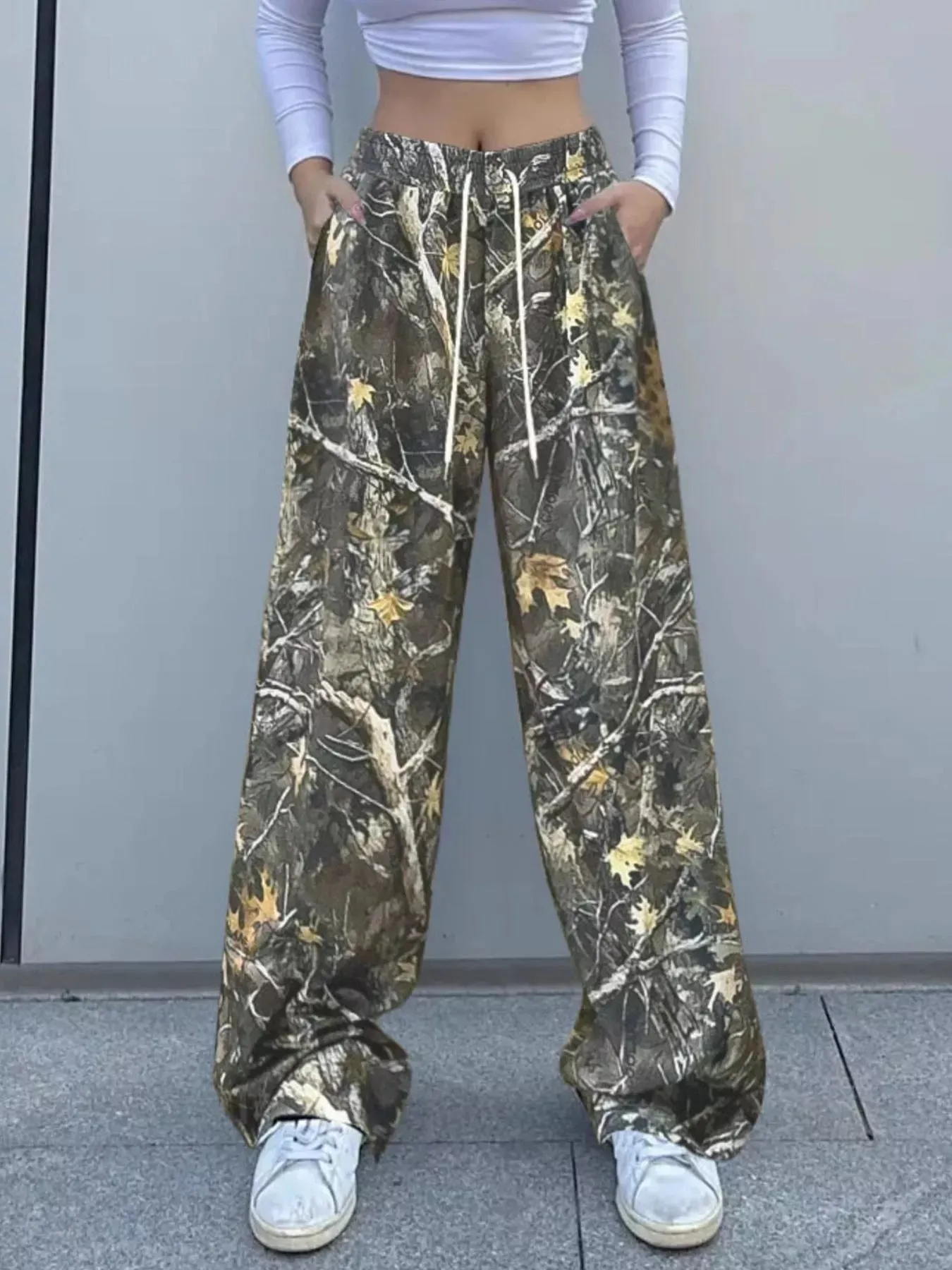 Relaxed Fit Camo Print Drawstring Waist Pants sold by Charming Charlie