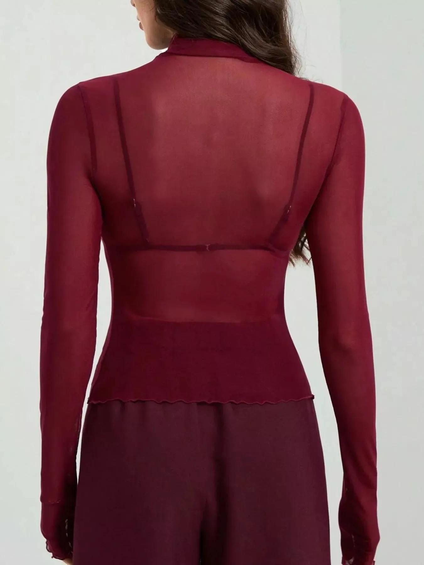 Sheer Mesh Turtleneck Top sold by Charming Charlie product image thumbnail 5