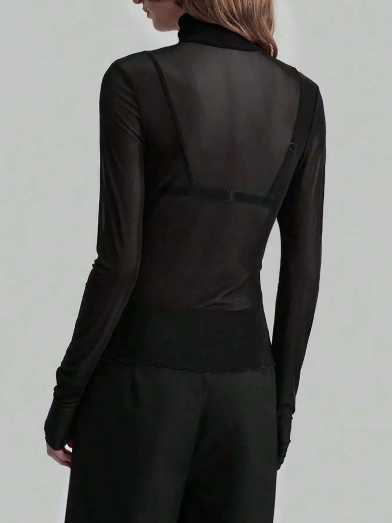 Sheer Mesh Turtleneck Top sold by Charming Charlie product image thumbnail 2