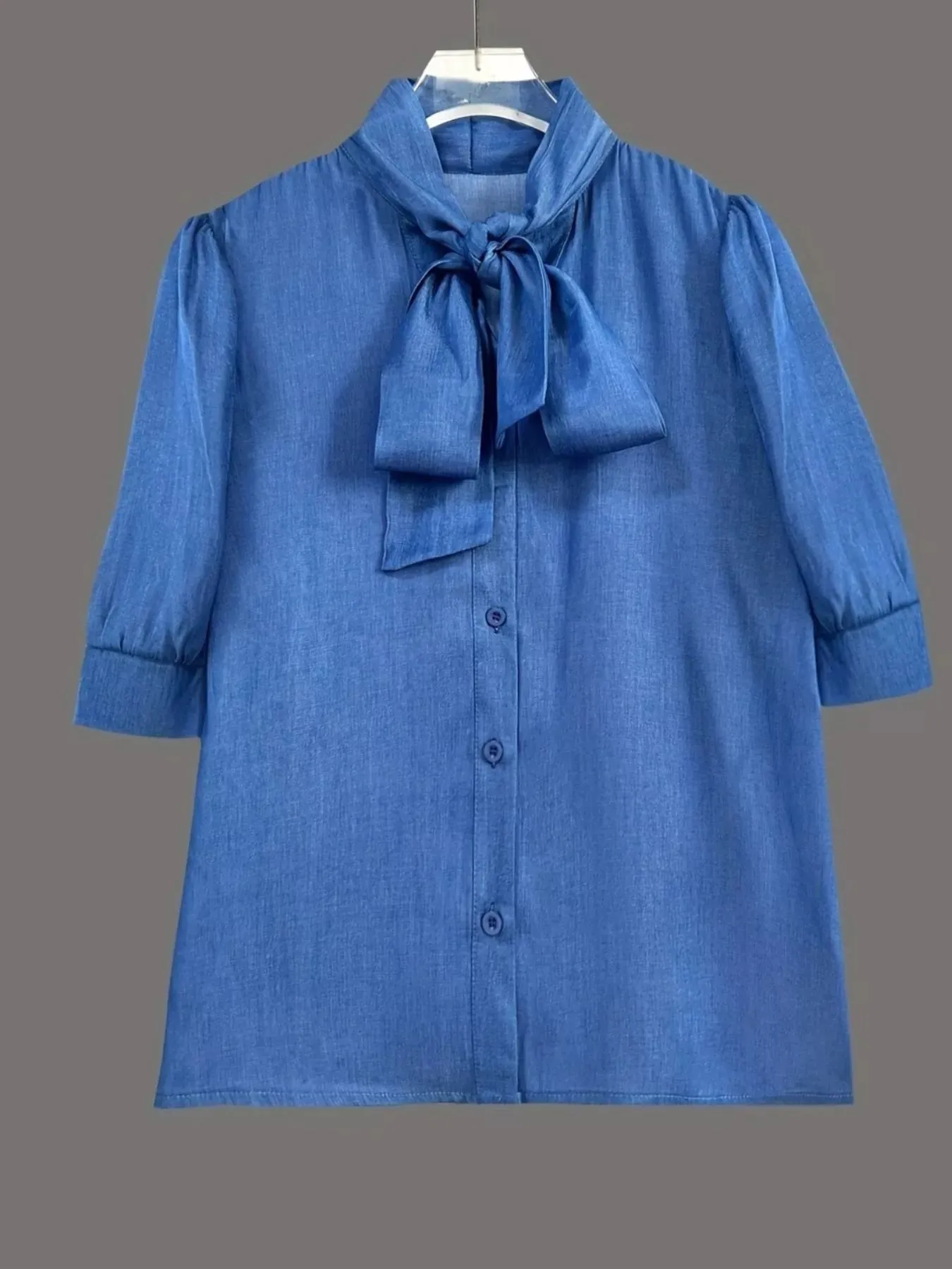 Bow-Tie Puff Sleeve Blouse sold by Charming Charlie product image thumbnail 4