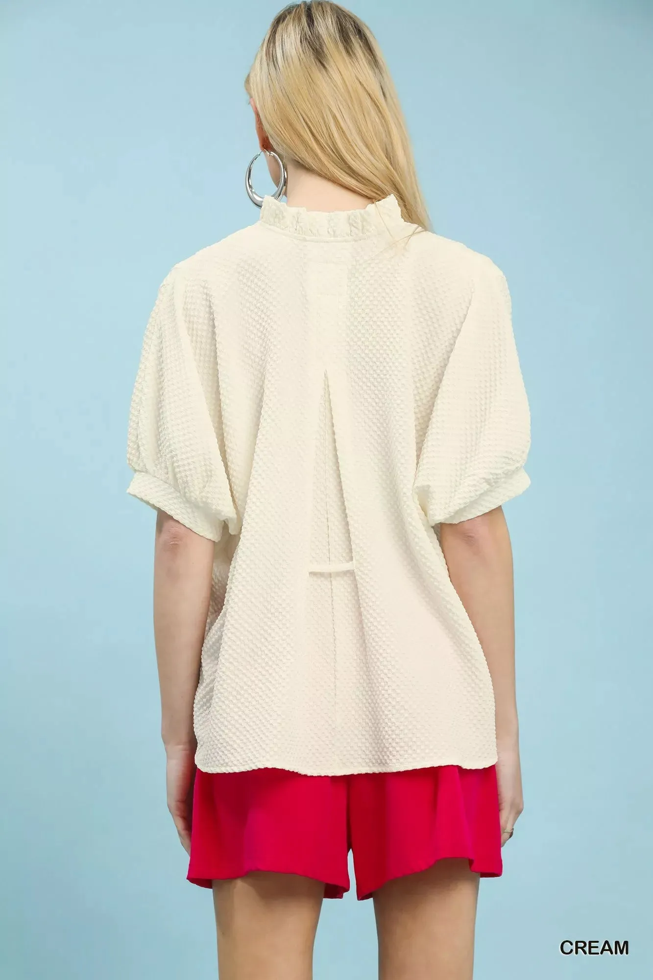 Umgee Textured Jacquard Short Sleeve Top sold by Charming Charlie product image thumbnail 3