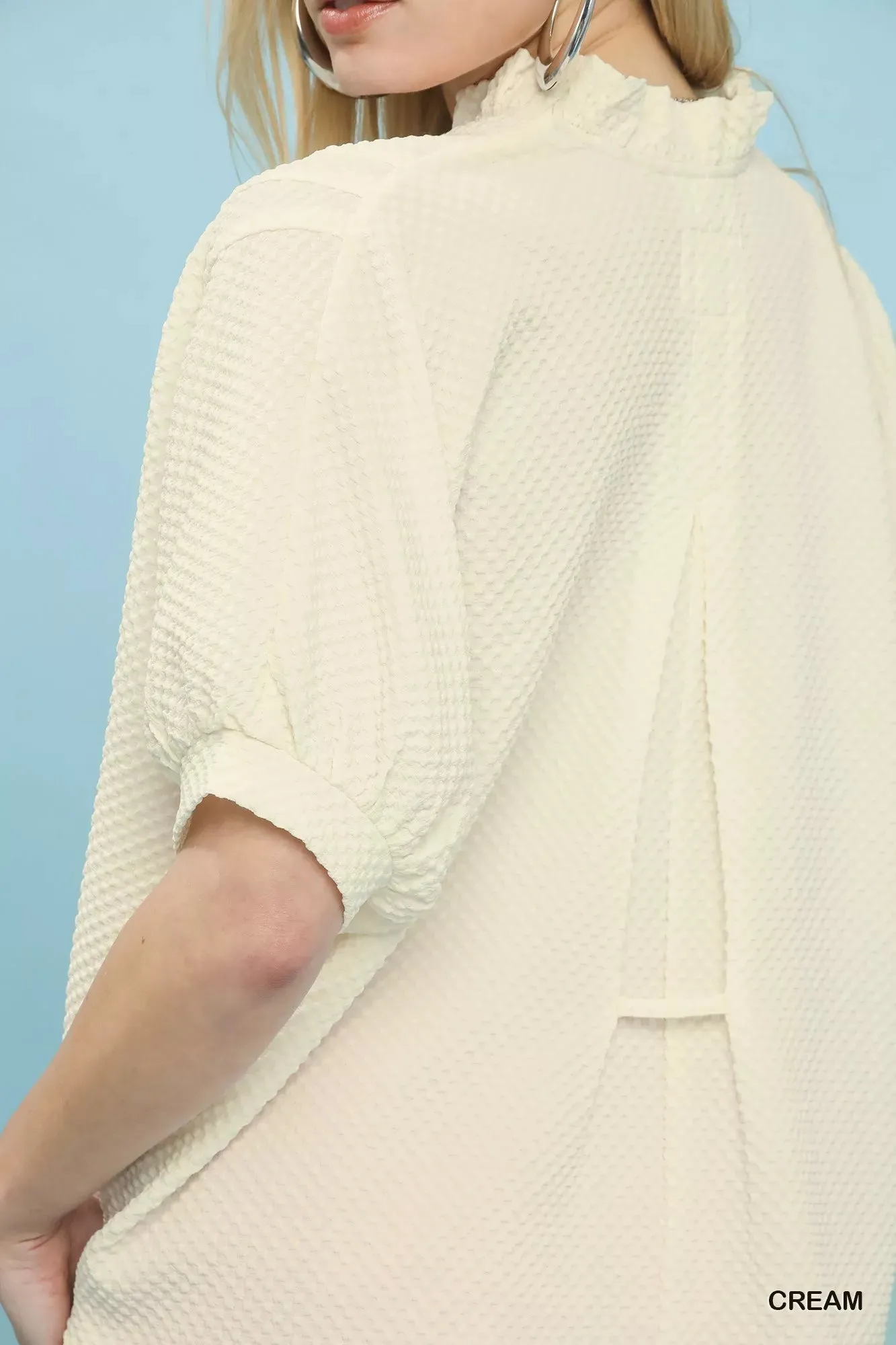 Umgee Textured Jacquard Short Sleeve Top sold by Charming Charlie product image thumbnail 4