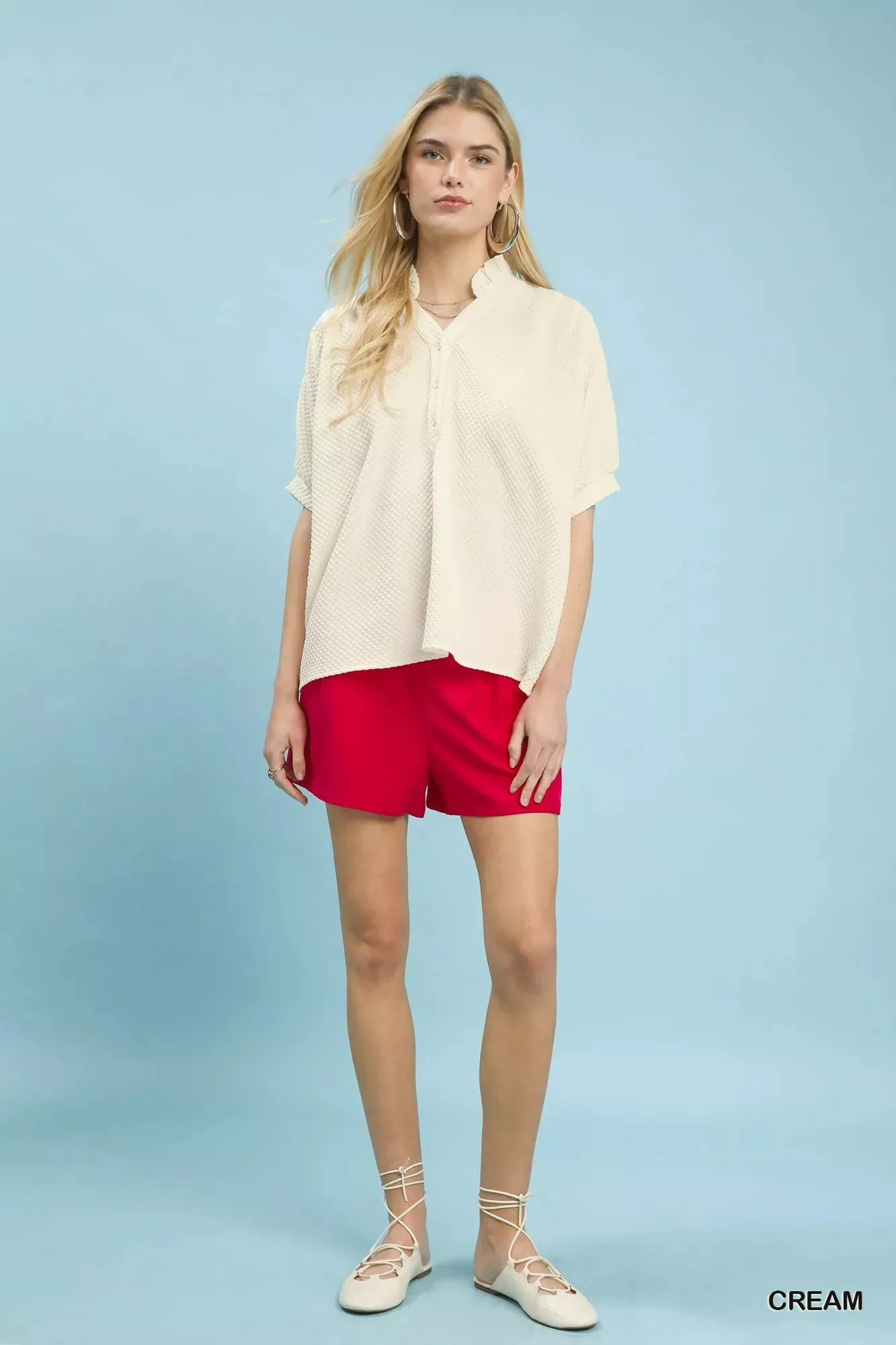Umgee Textured Jacquard Short Sleeve Top sold by Charming Charlie product image thumbnail 5