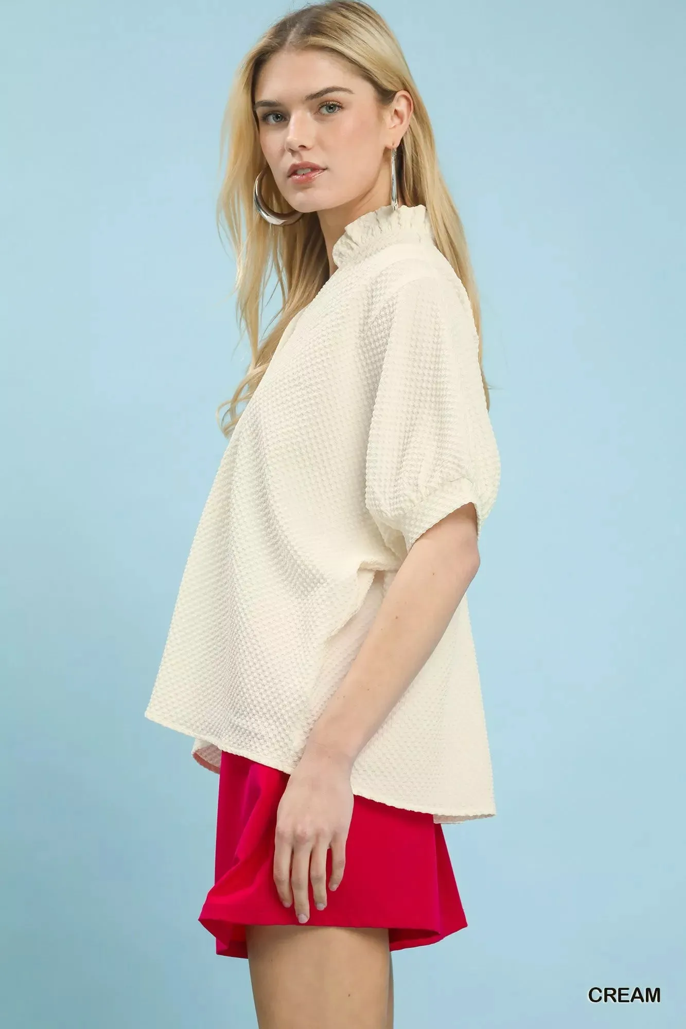 Umgee Textured Jacquard Short Sleeve Top sold by Charming Charlie product image thumbnail 2
