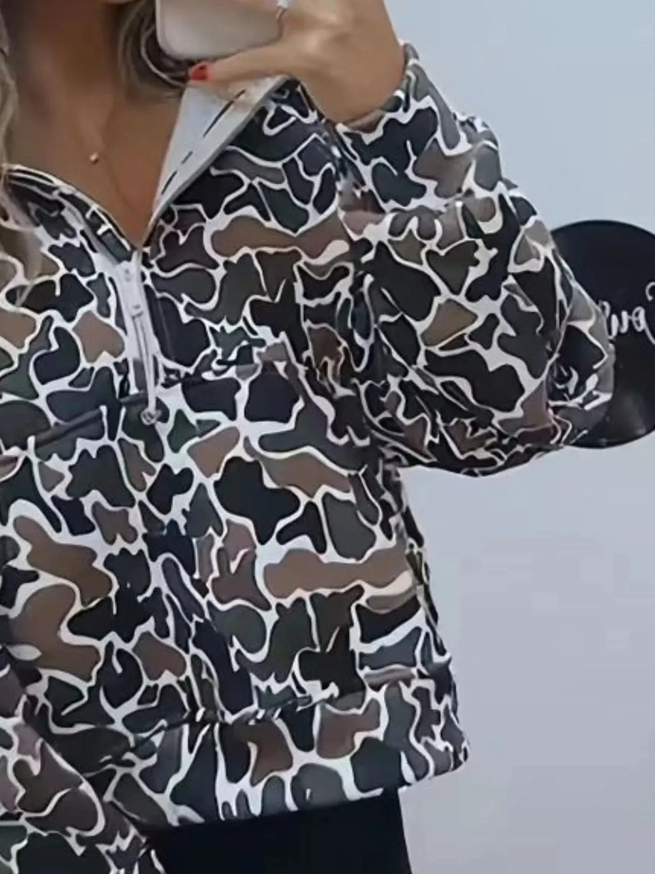 Full Size Camouflage Print Half-Zip Sweatshirt Plus Size sold by Charming Charlie product image thumbnail 2