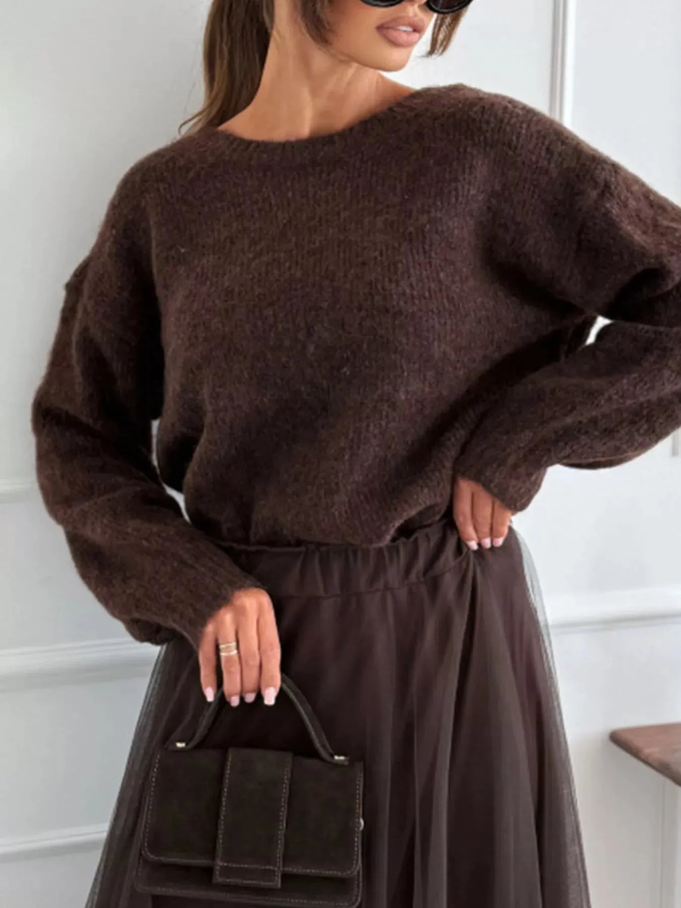 Leopard Bow Dropped Shoulder Sweater sold by Charming Charlie product image thumbnail 5